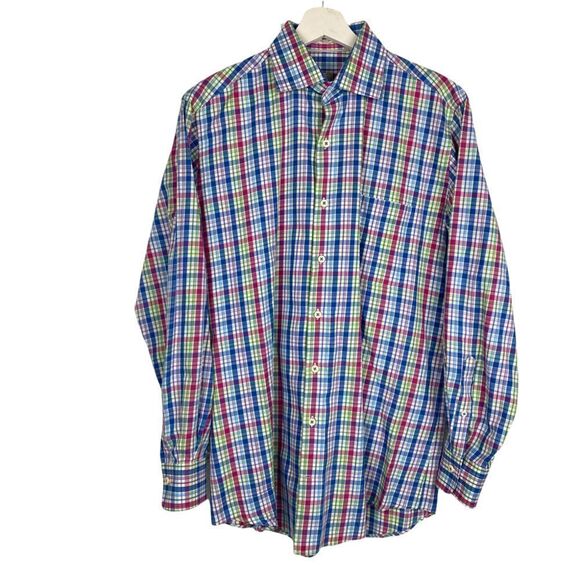 Peter Millar Men's Multi-Check Button Down Shirt size Medium - Picture 1 of 8